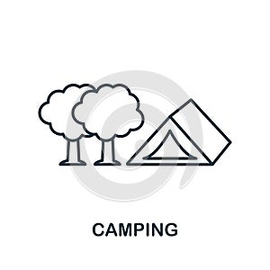 Camping outline icon. Thin line concept element from tourism icons collection. Creative Camping icon for mobile apps and