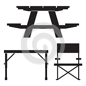 Camping and Picnic Table Icons