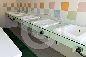 Camping public washbasins green sanitary outdoor hotel