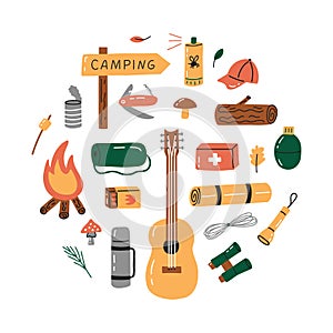 Camping round logo
