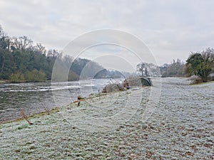 Camping by the side of the River Trent on a frosty morning