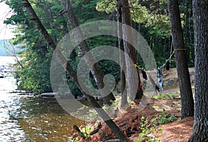 Camping site at waterfront