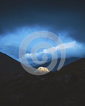 Camping in Snowdonia National Park in Gwynedd, Wales