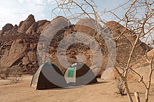 Camping at Spitzkoppe in Nambia