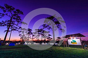 Camping in the sunset sky