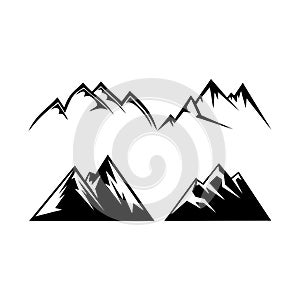 Camping symbols. Abstract high mountain icon set.