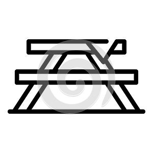 Camping table icon, outline style