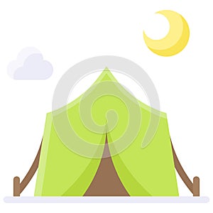 Camping tent icon, Summer vacation related vector