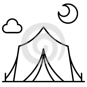 Camping tent icon, Summer vacation related vector