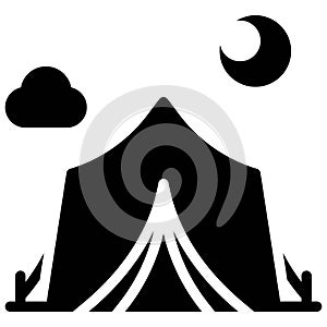Camping tent icon, Summer vacation related vector