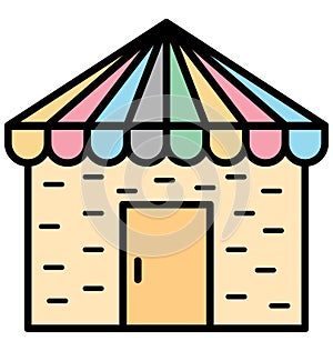 Camping Tent Isolated Vector Icon that can be easily modified or edit photo