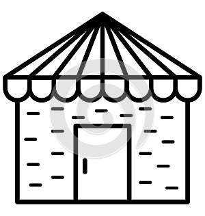 Camping Tent Isolated Vector Icon that can be easily modified or edit photo