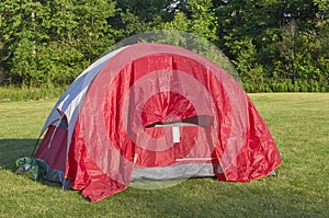 Camping tent in meadows