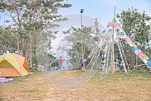 Camping Tent on Mountain in the northern part of Thailand.