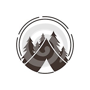 Camping tent outdoor adventure logo