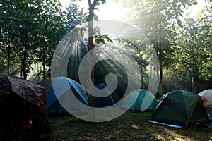 Camping tents at a camp site