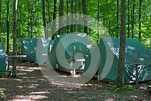 Camping Tents at Rustic Campground