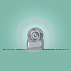 Camping tin can flat illustration. Vector isolated element