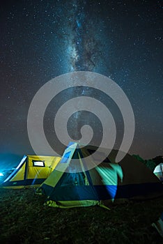 Camping under the milky way