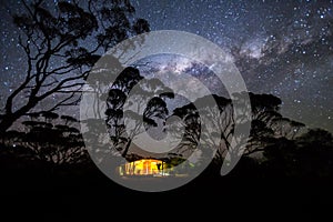 Camping under the Milky Way. Australia.