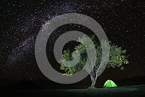 Camping under the starry sky