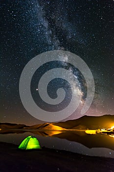 Camping under stars