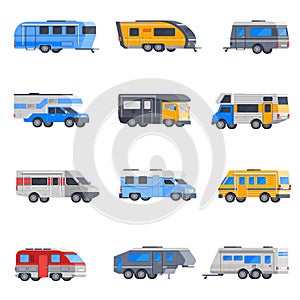 Camping Vehicles Icon Set