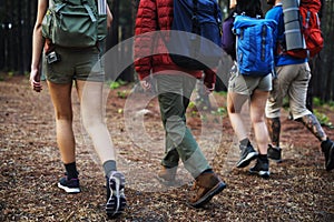 Camping Walking Friendship Outdoors Nature Concept