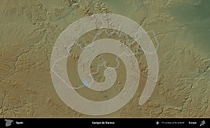Campo de Daroca outlined, Spain. Physical