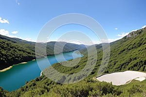 Campo do Ger s, Porugal. 20-09-. Reservoir of the momem river dam in the Peneda-Ger s National Park. made photo