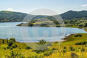 Campotosto Lake, in Abruzzi (Italy) photo