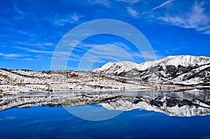 Campotosto Lake frozen