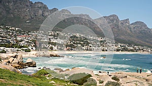 Camps Bay and 12 apostles, Table Mountain in Cape Town, South Africa.