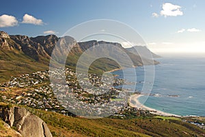 Camps Bay and Twelve Apostles. View from Lyons Hea