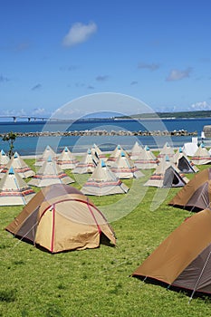 Campsite along the beach in Miyakojima