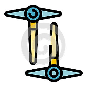 Campsite ice pick icon vector flat