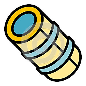 Campsite mat roll icon vector flat