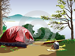 Campsite at Moss lake photo