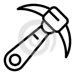 Campsite pick axe icon, outline style