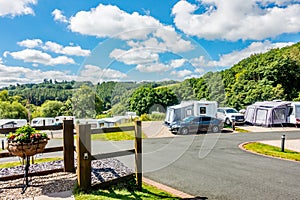 Campsite for touring caravans, motor homes and campervans in rural Wales