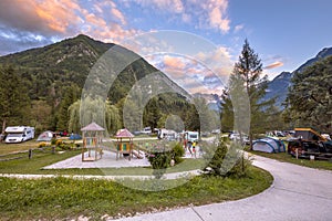 Campsite in Triglav National Park Slovenia