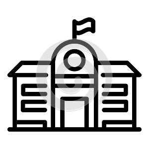 Campus building icon, outline style