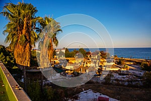 CAMYUVA, KEMER, TURKEY: Abandoned Sea Resort buildings of an old hotel near the beach.