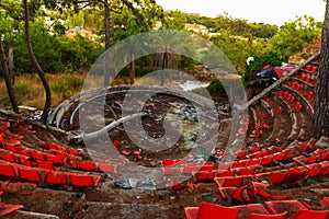 CAMYUVA, TURKEY: Amphitheater on the territory of an abandoned hotel.