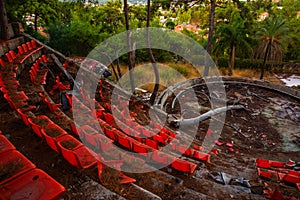 CAMYUVA, TURKEY: Amphitheater on the territory of an abandoned hotel.