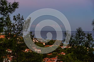 CAMYUVA, TURKEY: Beautiful view of the village of Camyuva in the evening, near Kemer, Antalya province.