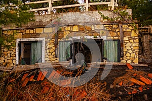 CAMYUVA, TURKEY: The destroyed buildings of the old hotel Holiday Area Eco Dream Club Sea Resort in the forest.