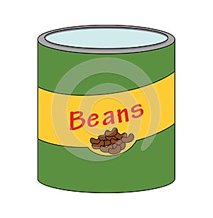 Can of beans clip art illustration vector isolated