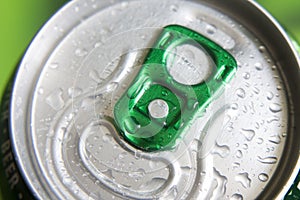 Can of beer with water drop