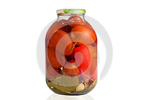 Can of canned tomatoes isolated on a white background